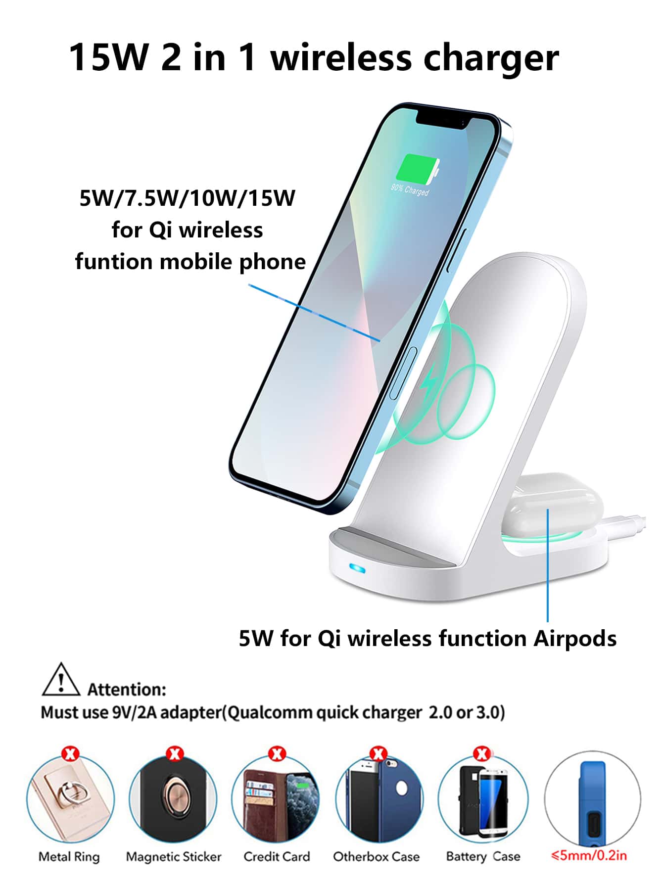 2-in-1 Wireless Charger