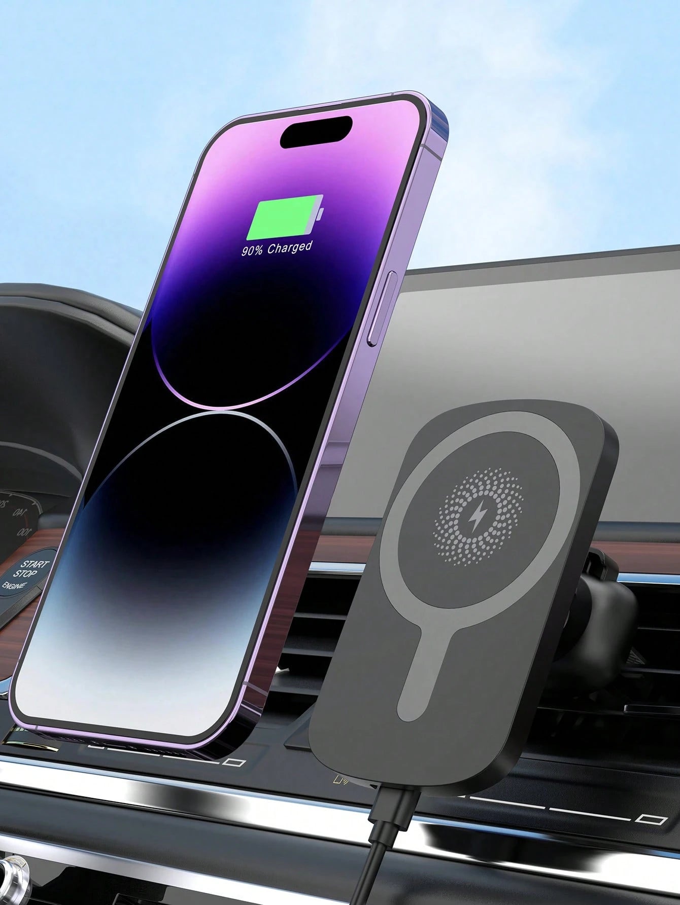 15W Car Wireless Charger β Fast Charging Mount for iPhone 12β16