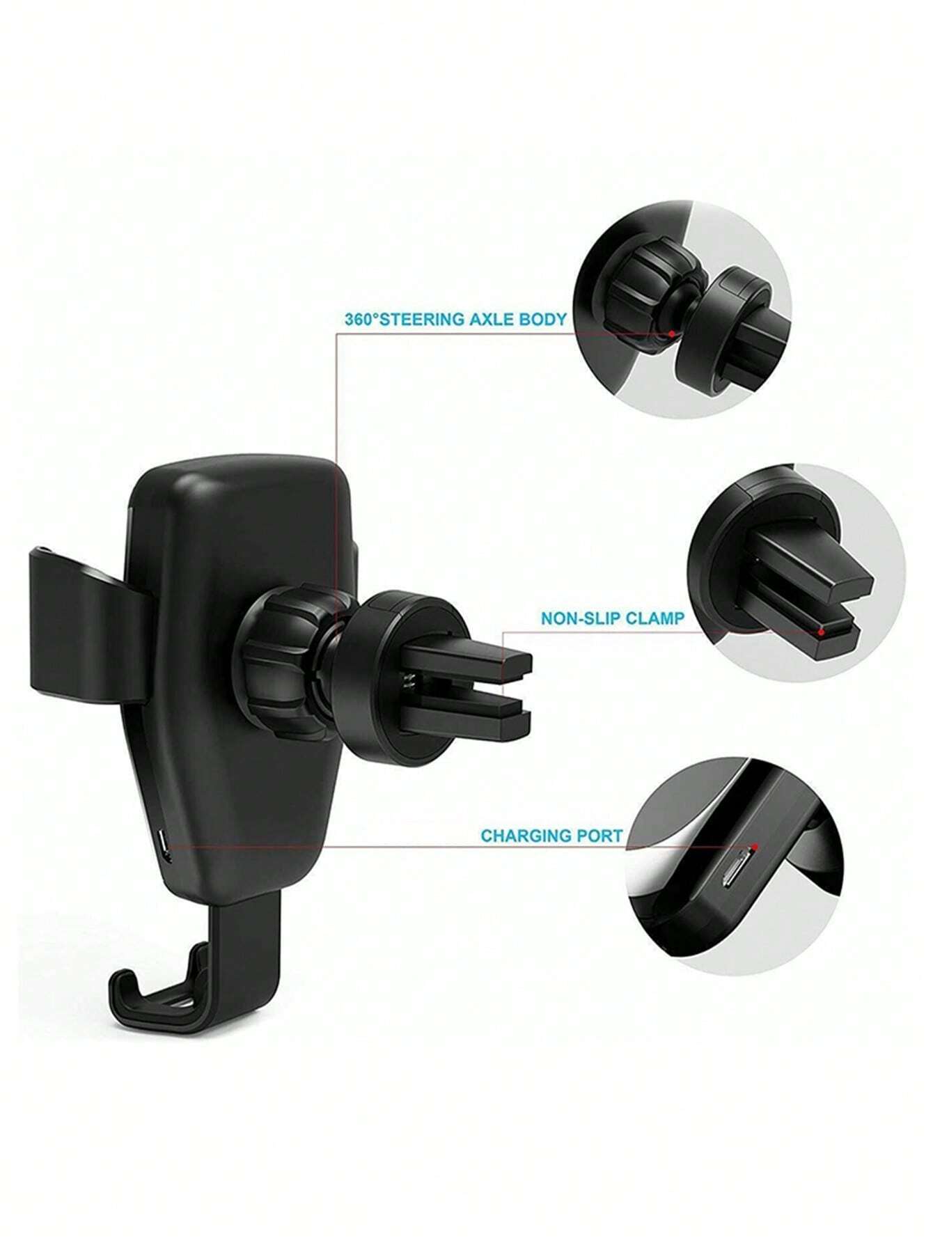 15W Gravity Sensor Wireless Car Charger, Qi-Compatible for iPhone & Android