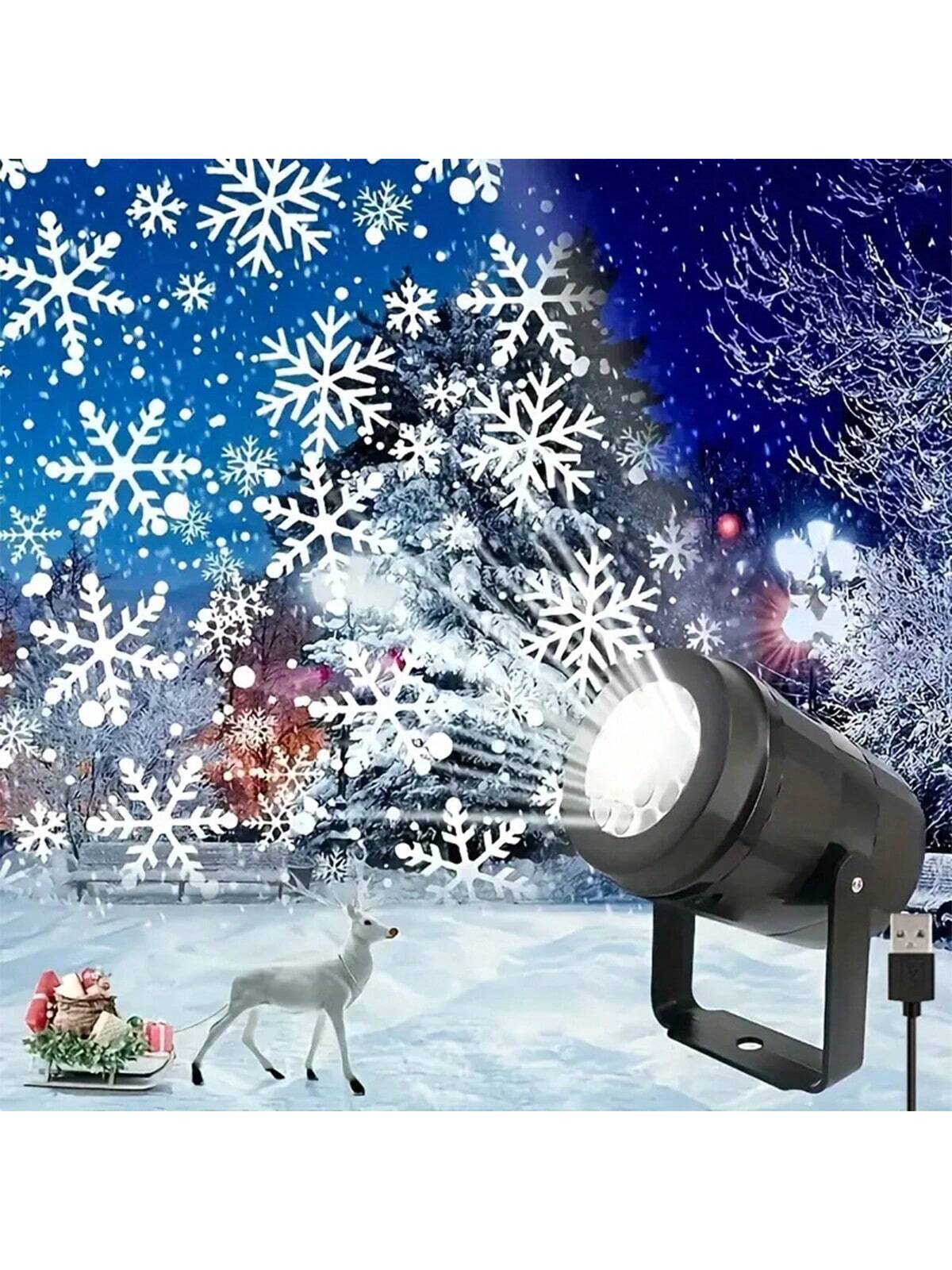 USB Snowflake Christmas Projector