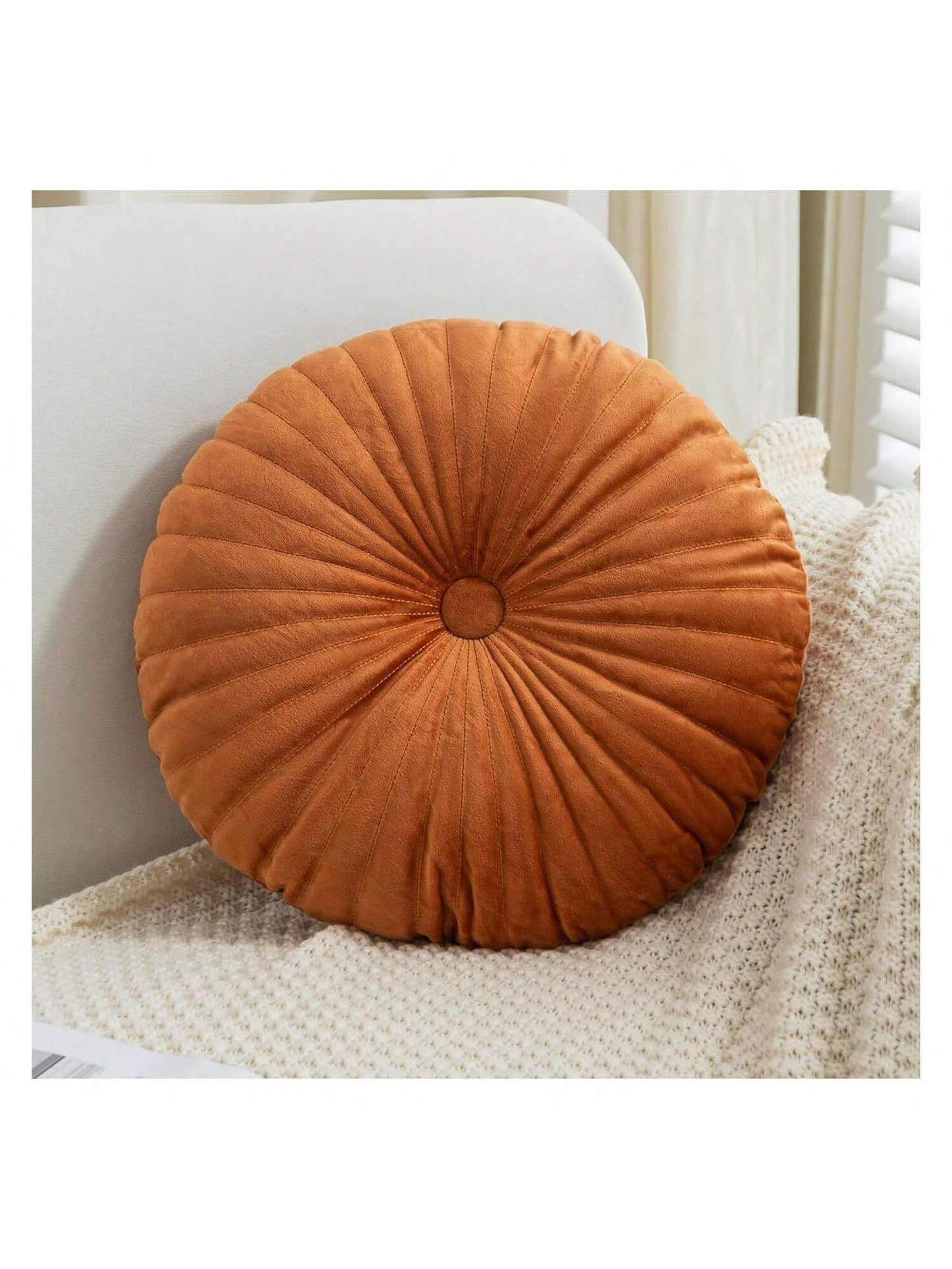Pleated Round Throw Pillow