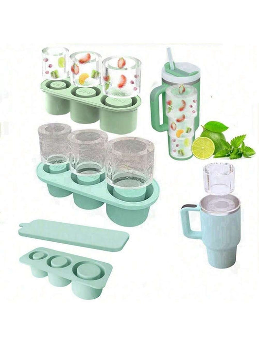Green Silicone Ice Cylinder Tray