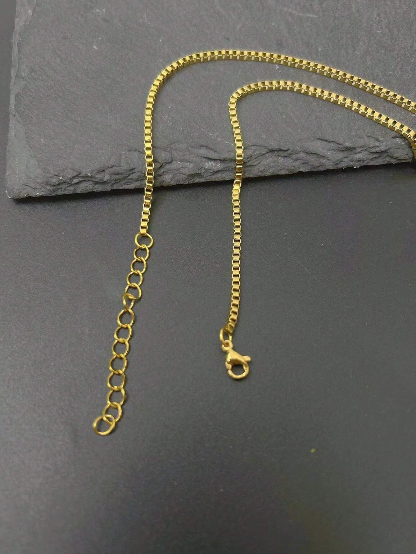 18K Gold Square Chain Necklace