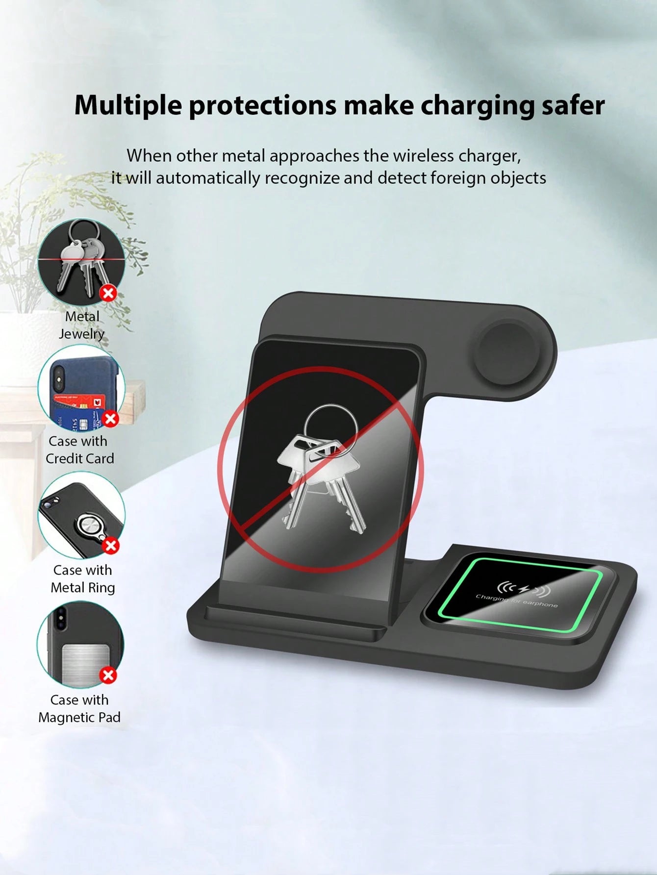3-in-1 Fast Wireless Charger Dock Station for iPhone, Watch & AirPods