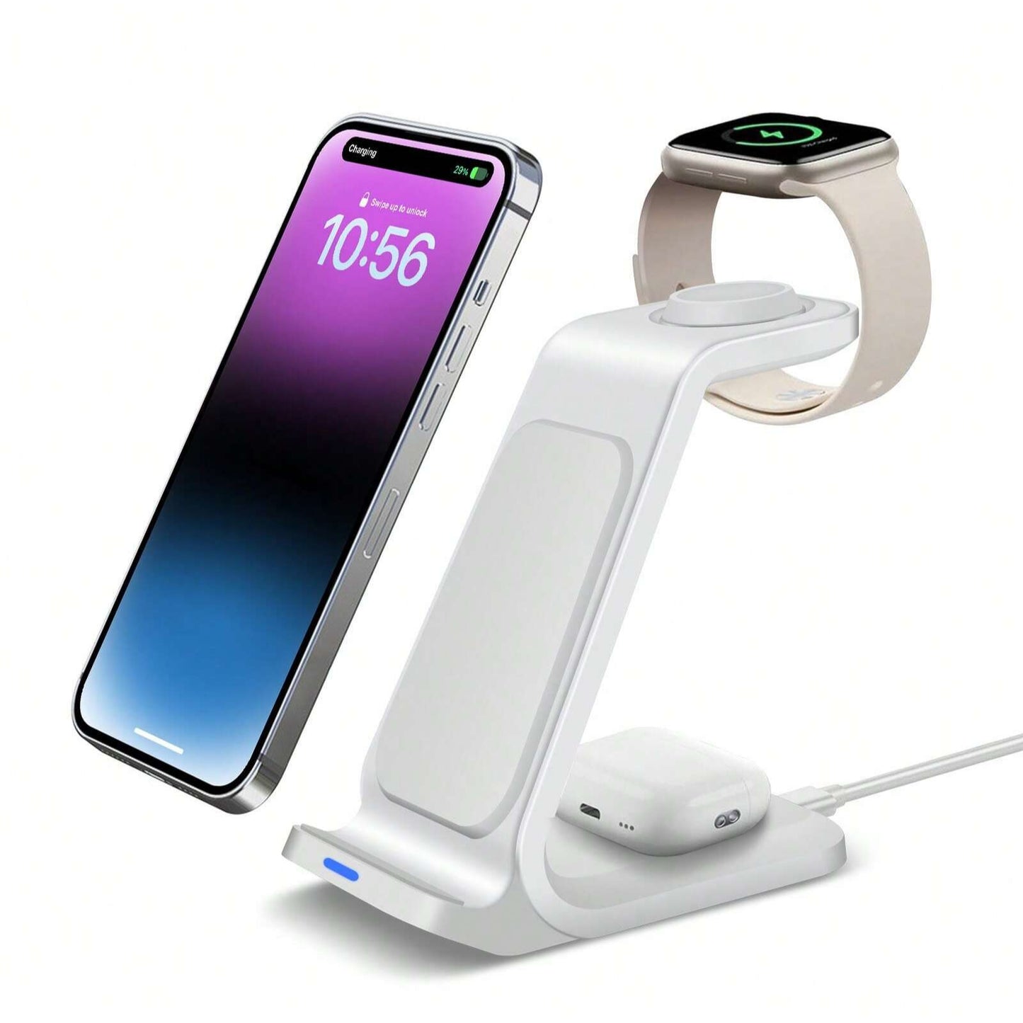 3-in-1 Wireless Charger Fast Charging Dock for iPhone, Watch & AirPods