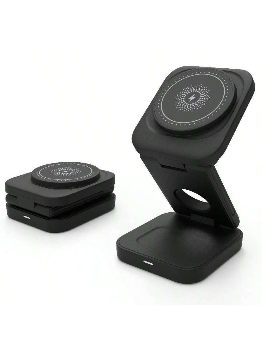 3-in-1 Magnetic Wireless Charger Stand for iPhone, Watch & AirPods