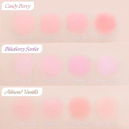 Dasique Blending Mood Cheek #09 Almond Vanilla | 4 Blendable Shades in Lightweight Smooth Powder | Vegan | Blush