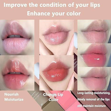 2 PCS Summer Lip Butter Balm Colorful,Conditioning Lip Mask and Lip Balm for Instant Moisture,Strongly Locks in Water,Soothing Lip Care, Lip Oil Softens Dry Lips (birthday cake+poppy)