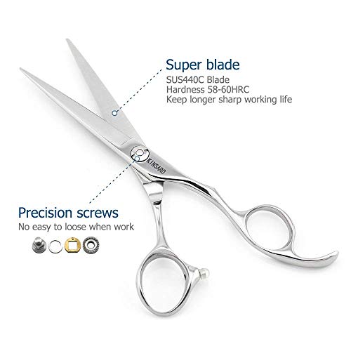 6" Professional Hair Scissors Cutting Shears 440C Hair Cutting Haircut Scissors Sharp Barber Shears Convex Edge KINSARO