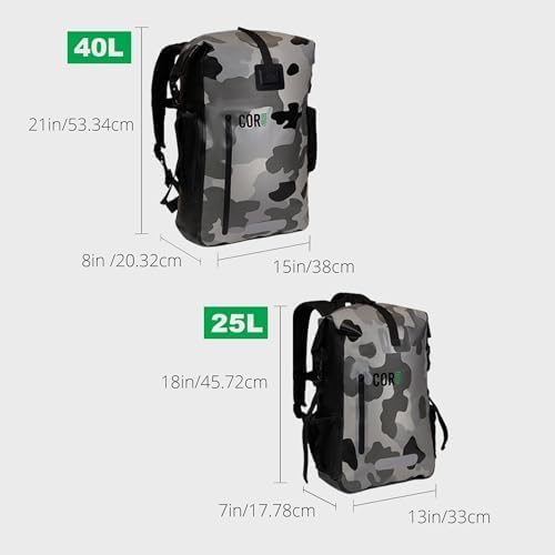 COR Surf Waterproof Dry Bag Backpack with Padded Laptop Sleeve Heavy Duty Roll-Top Pack (Dark Blue, 25L)