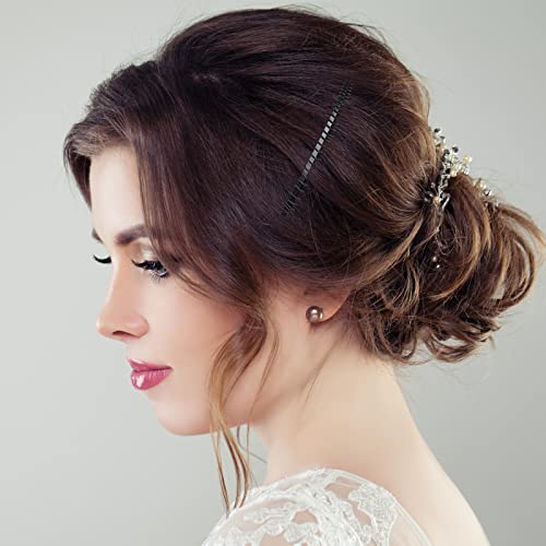 5 Pieces Hair Clip Combs Metal Wire Hair Combs Wire Twist Bridal Wedding Veil Combs (Black,30 Teeth)