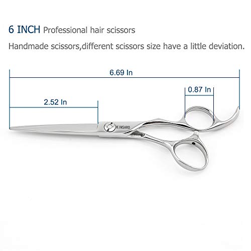 6" Professional Hair Scissors Cutting Shears 440C Hair Cutting Haircut Scissors Sharp Barber Shears Convex Edge KINSARO
