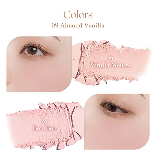 Dasique Blending Mood Cheek #09 Almond Vanilla | 4 Blendable Shades in Lightweight Smooth Powder | Vegan | Blush