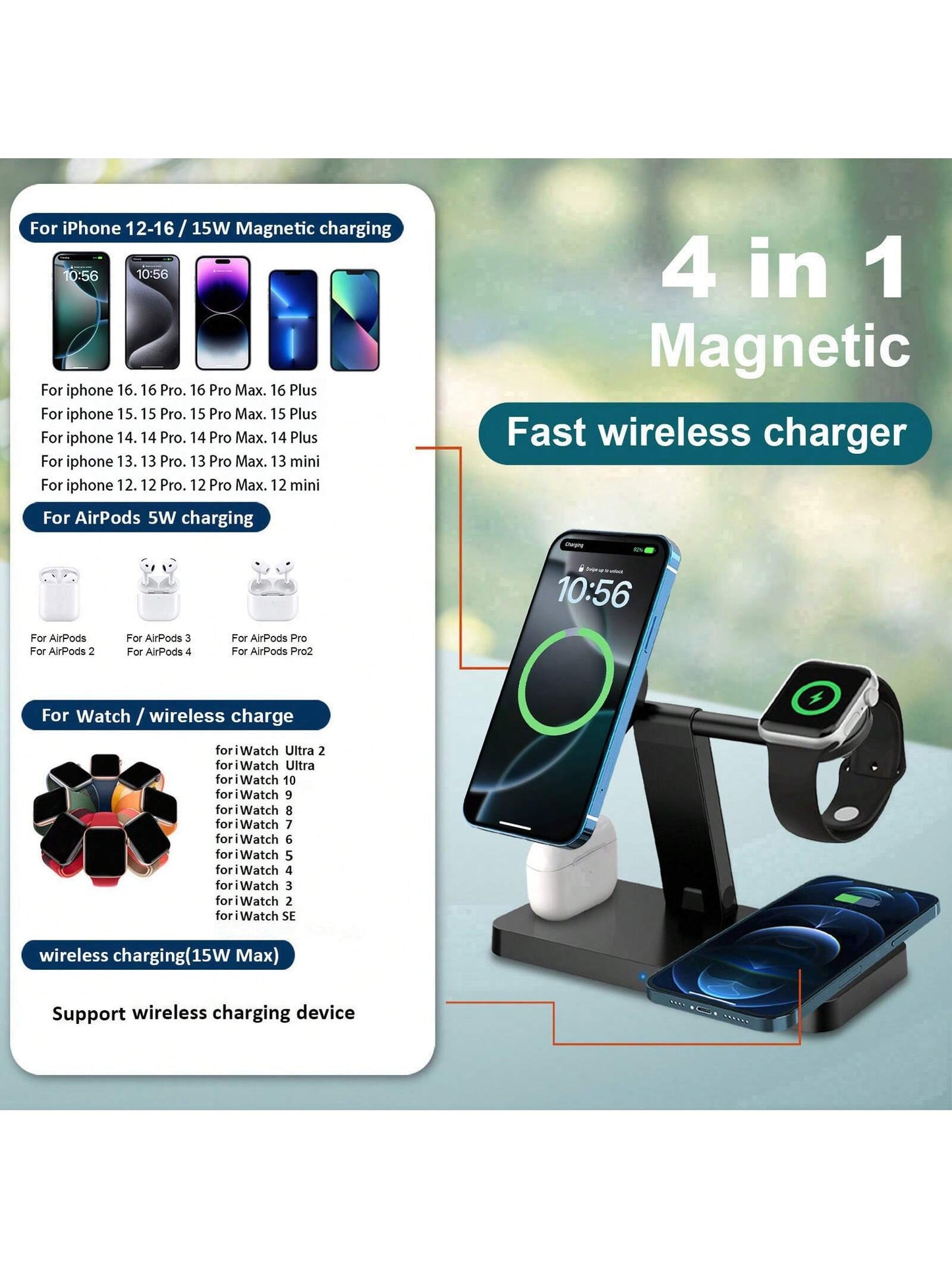 4-in-1 Magnetic Wireless Charger