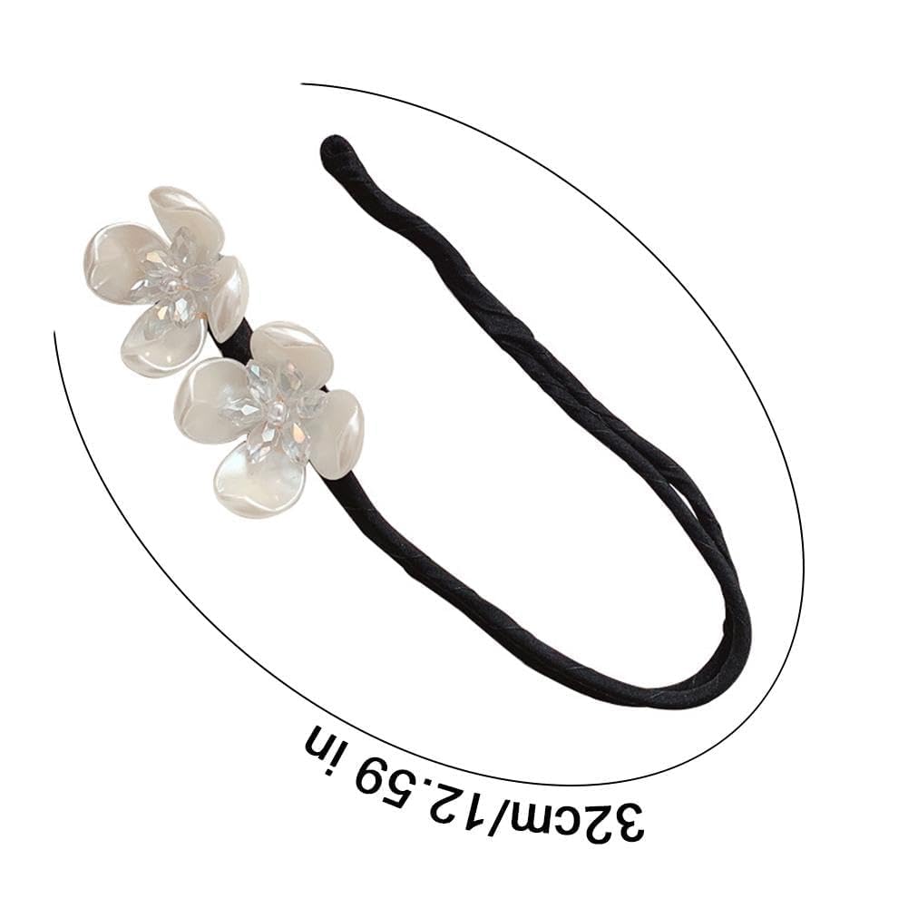 2 Pcs Hair Bun Shining Silver Flowers Deft Bun Ball Hair Clip,Hair Bun Deft Bun for Hair Twister,Tie Dye Deft Bun Hair Bun for Long Thick for Women Girls Bun and Crown Shapers Hair Accessories