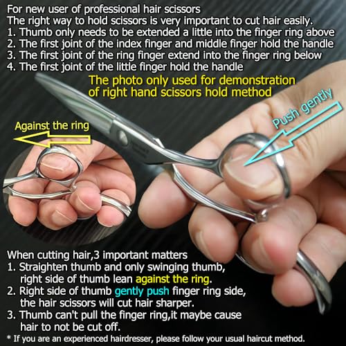 6" Professional Hair Scissors Cutting Shears 440C Hair Cutting Haircut Scissors Sharp Barber Shears Convex Edge KINSARO