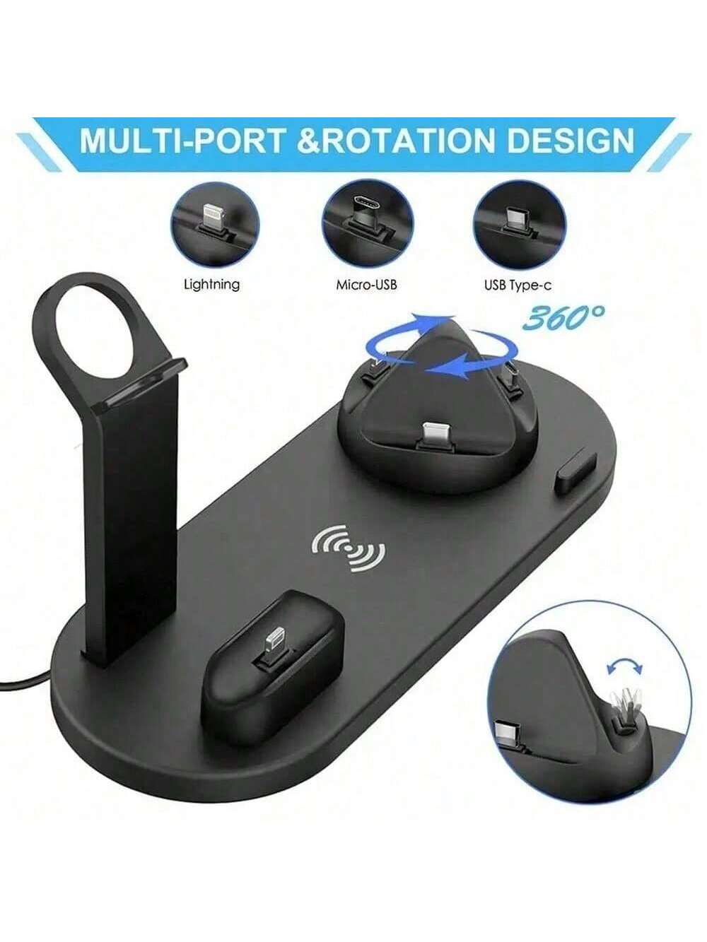 6-in-1 Multi-Device Charging Station