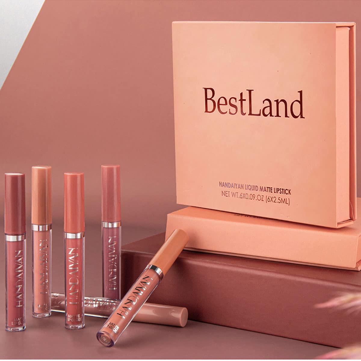 6Pcs Matte Liquid Lipstick Makeup Set, Matte liquid Long-Lasting Wear Non-Stick Cup Not Fade Waterproof Lip Gloss (Set B)