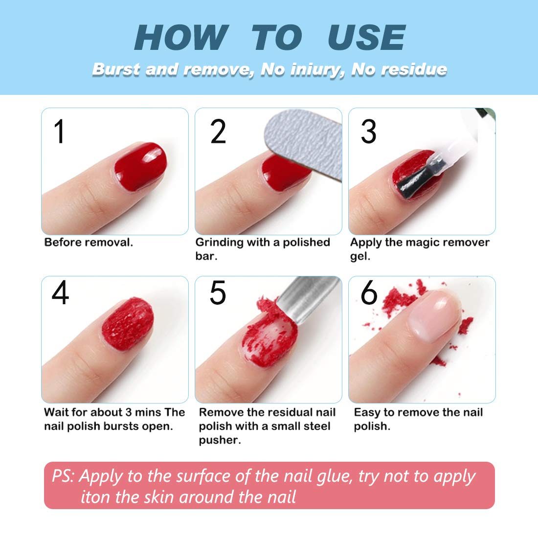 Gel Nail Polish Remover, Gel Remover For Nails, Quick Remove Gel Nail Polish, Professional Gel Nail Remover Remove Gel Polish In 3-5 Minutes Safely