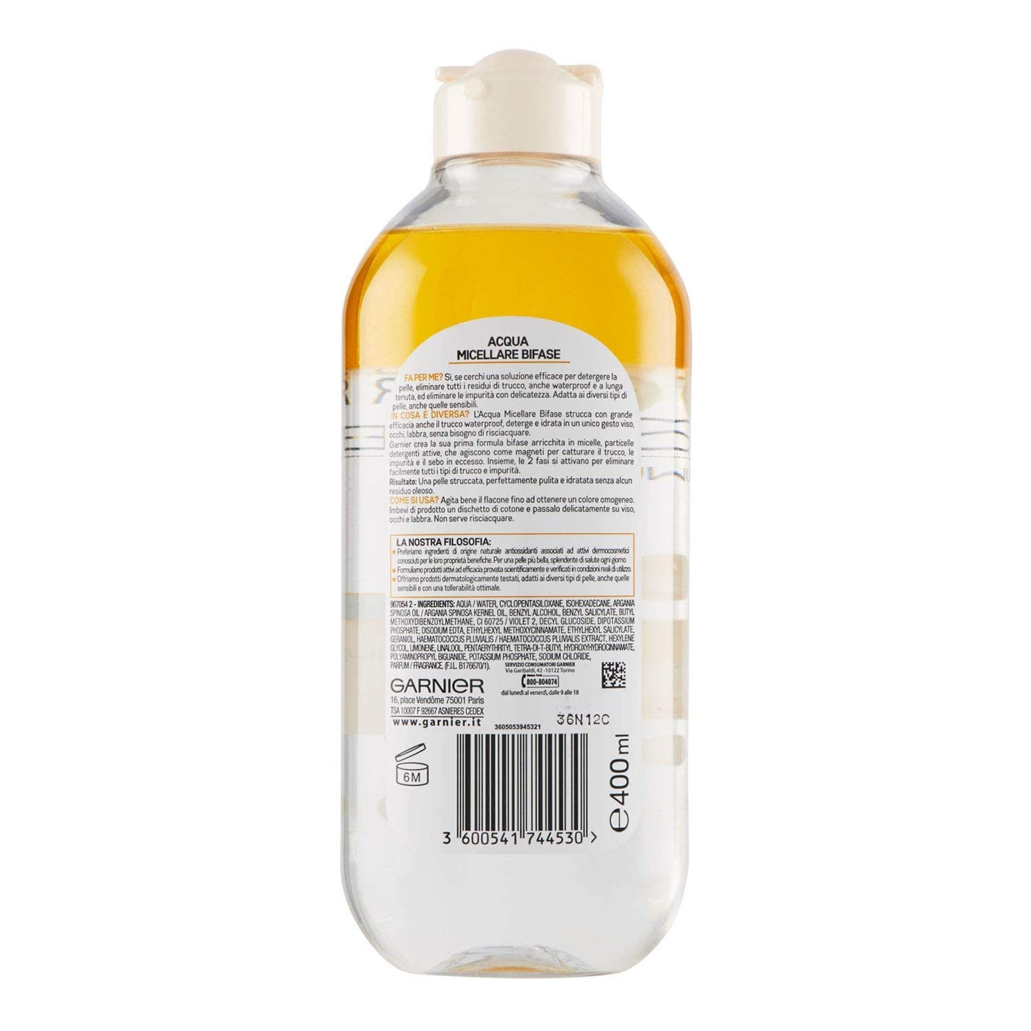 Garnier : Micellar Water with Argan Oil Daily Detergent, 400 ml