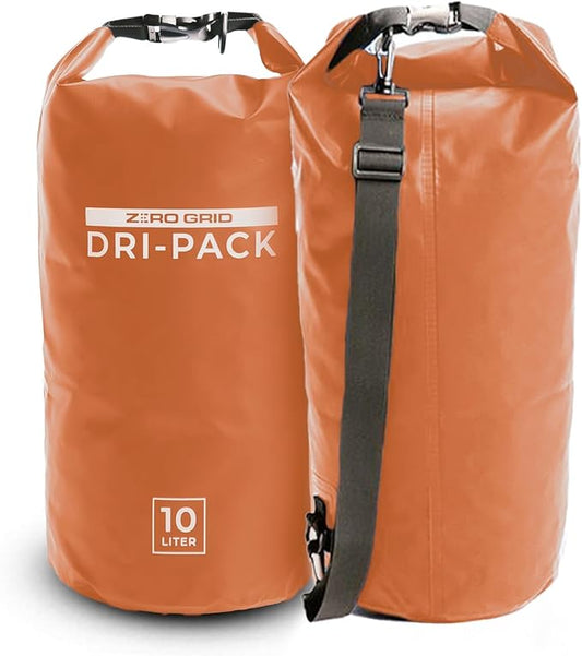 Zero Grid Waterproof Dry Bag - Floating Roll Top Drybag Keeps Dry 10L/20L/30L/40L Sizes for Backpacking, Kayaking, Boating, Camping, Fishing, Hiking, Made from Tough 500D Material