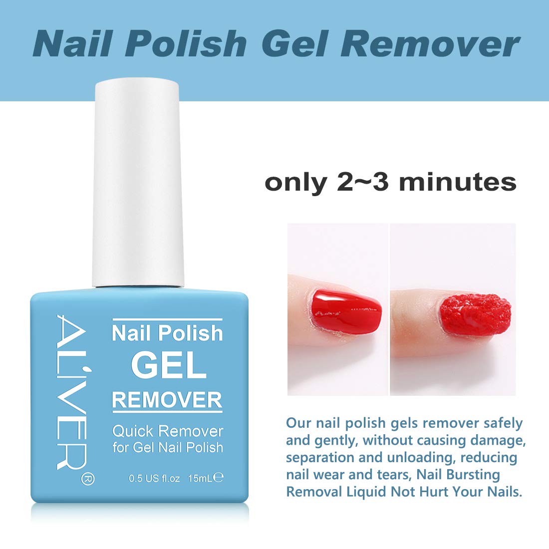 Gel Nail Polish Remover, Gel Remover For Nails, Quick Remove Gel Nail Polish, Professional Gel Nail Remover Remove Gel Polish In 3-5 Minutes Safely