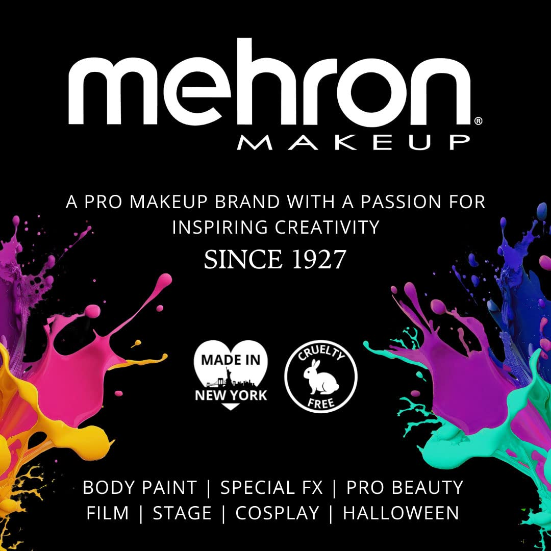 Mehron Paradise FX Neon UV Glow Colors | Pro Water Activated Black Light Reactive Paint for Raves, Costumes, Halloween, & Cosplay | Pro Size 1.4 oz (40 g) (Celestial – Neon Blue/Light Blue)
