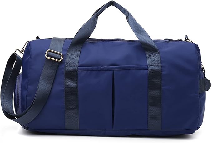 ZUEVI Sports Gym Duffel Bag for Men or Women Waterproof Weekender Travel Bag with Shoes Compartment Dry and Wet Separation for Training Swim Yoga(Blue)