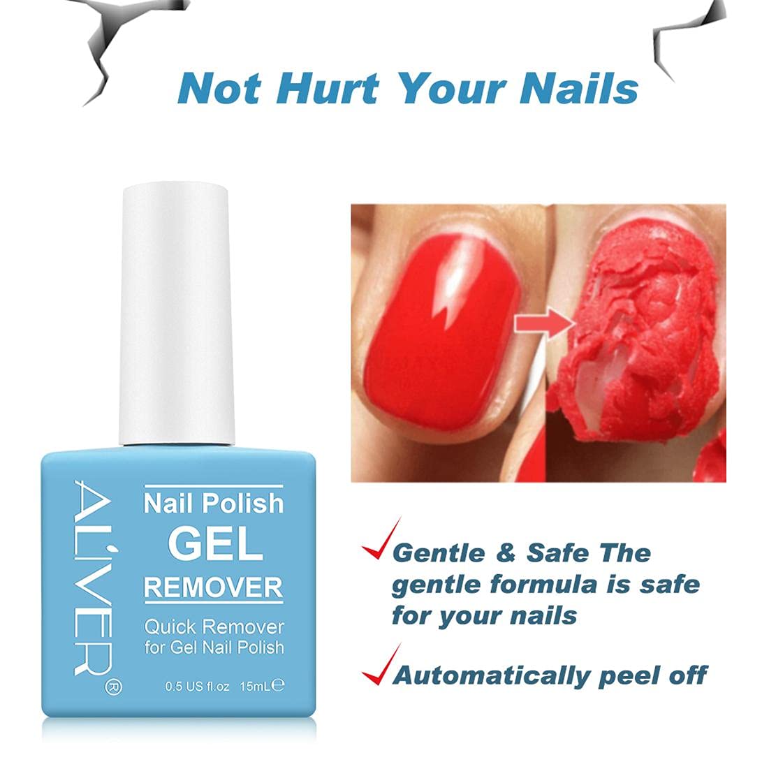 Gel Nail Polish Remover, Gel Remover For Nails, Quick Remove Gel Nail Polish, Professional Gel Nail Remover Remove Gel Polish In 3-5 Minutes Safely
