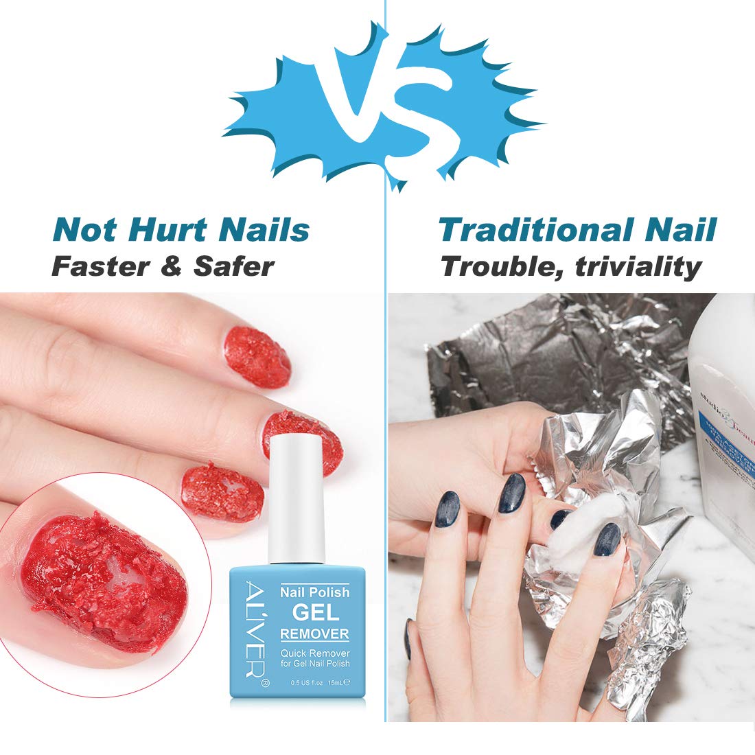 Gel Nail Polish Remover, Gel Remover For Nails, Quick Remove Gel Nail Polish, Professional Gel Nail Remover Remove Gel Polish In 3-5 Minutes Safely