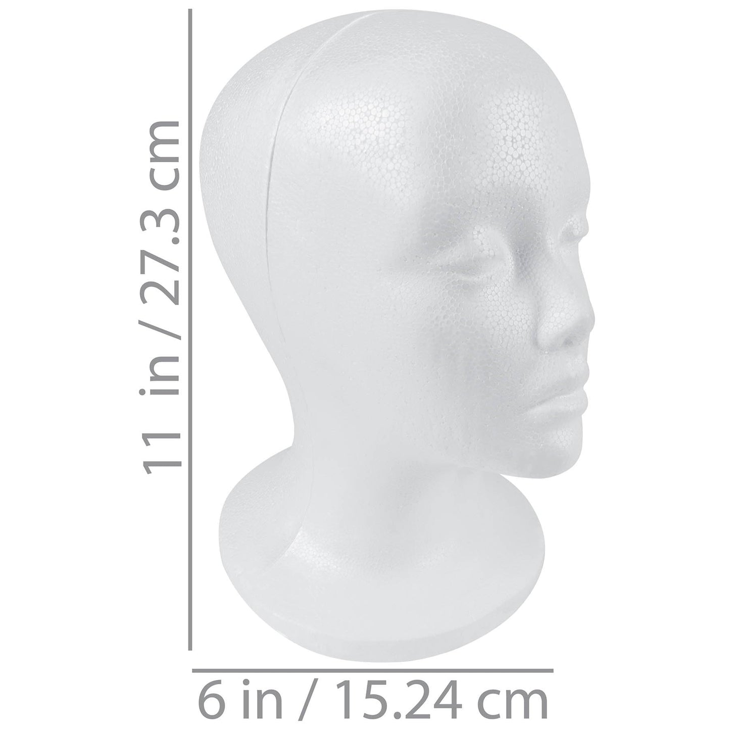 SHANY Styrofoam Model Heads ,Hat Wig Foam Mannequin Female Wig Head Stand ,Mannequin Head for wigs , Wig Holder - Round Base , 11 Inches Female Mannequin Head -12 Pieces - One Dozen