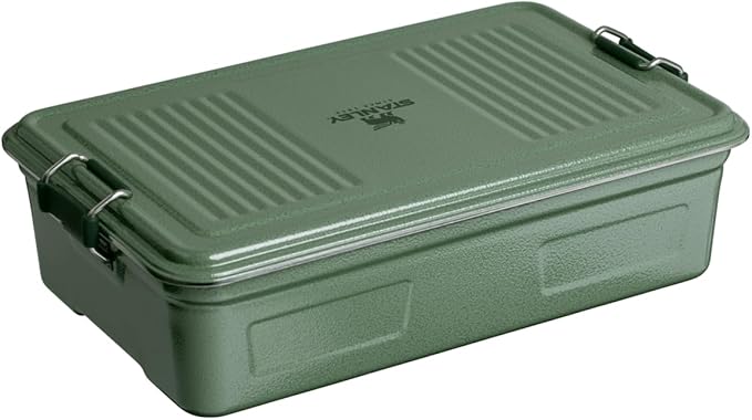 Stanley Classic Legendary Useful Box 3.8 qt | Metal Snack and Lunch Box | Durable Stainless Steel Travel Food Storage Container | Hiking, Camping, School, or Work | BPA-Free | Hammertone Green