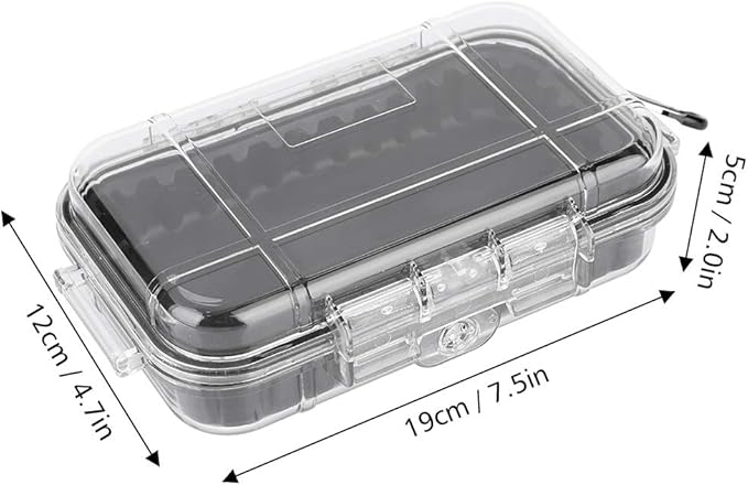 Small Waterproof Storage Case Shockproof Airtight Survival Box Storage Container Case Portable Airtight Carry Box Black Dry Storage Box