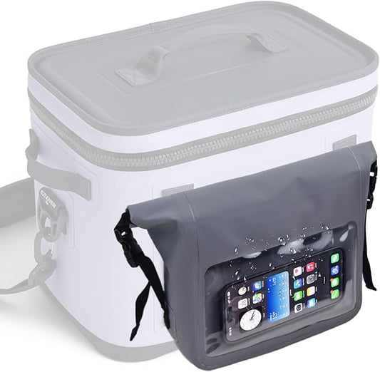 Multipurpose MOLLE Dry Bag Compatible with Soft Cooler, Tactical Backpack & Tote, Large Pouch Organizer Dry Pouch with Shoulder Strap Fit for Famous Hopper Accessories (Grey, Set 1)