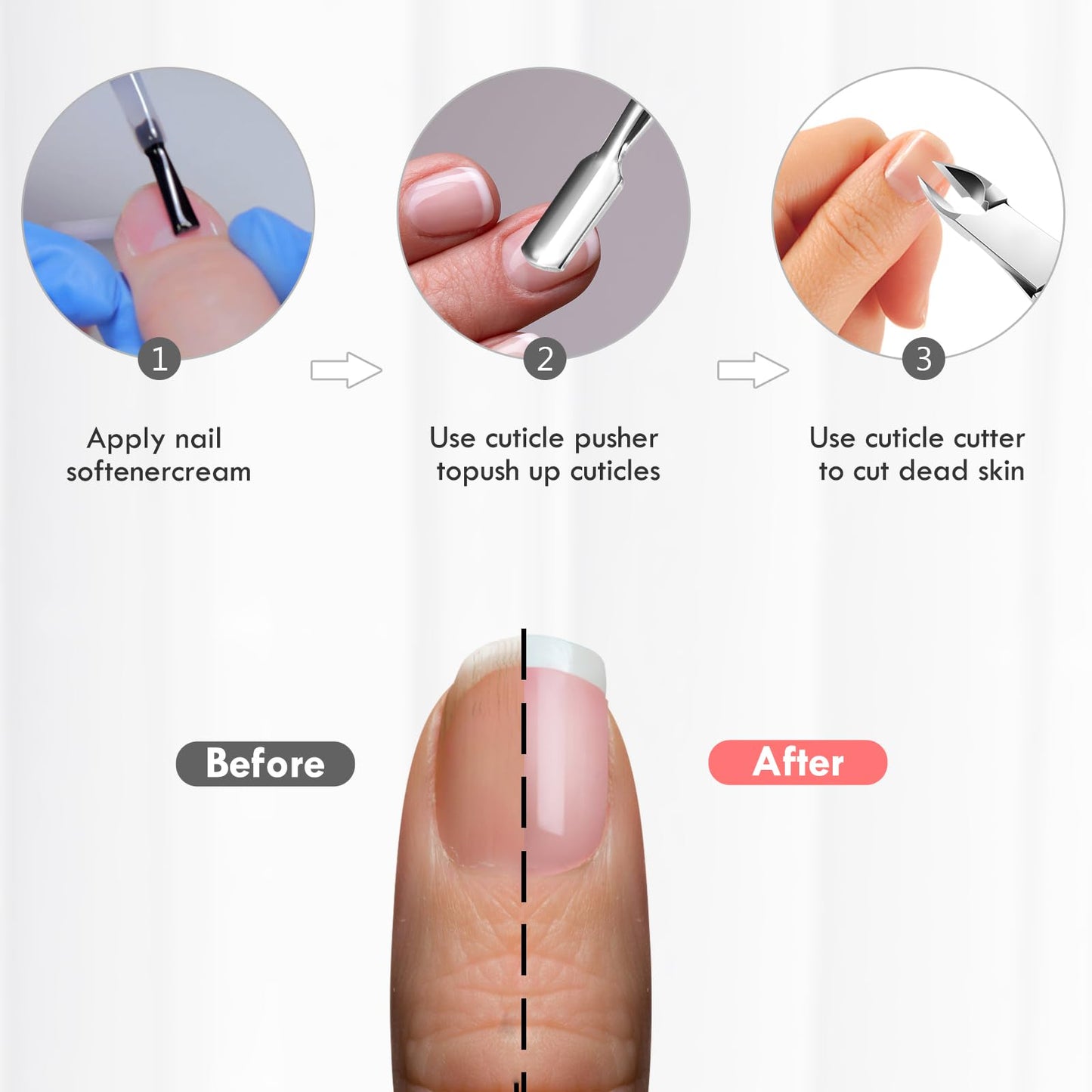 Cuticle Trimmer with Cuticle Pusher, XUNXMAS Cuticle Remover Cutter Nipper Scissor and Triangle Cuticle Nail Pusher Peeler Scraper, Durable Dead Skin Clipper Manicure Pedicure Tools (Yellow)