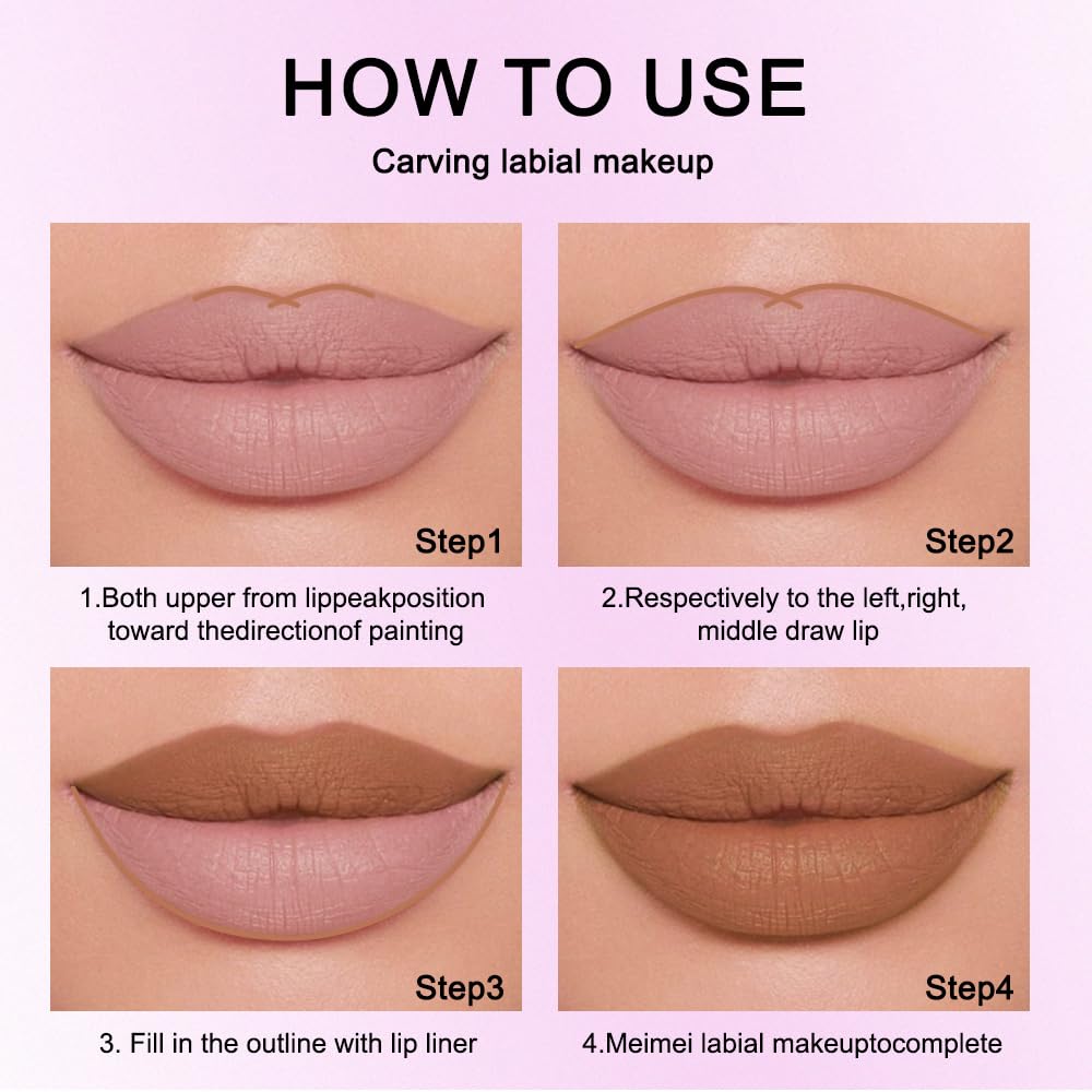 1PCS Retractable Lip Liner Pencils, Brown Matte, High Pigmented Natural Lip Makeup Pencils, Non-transfer, Waterproof, Long-lasting Quick-Drying Lipstick Pencil , Not Easy to Fade Lip Gloss Pen. 02