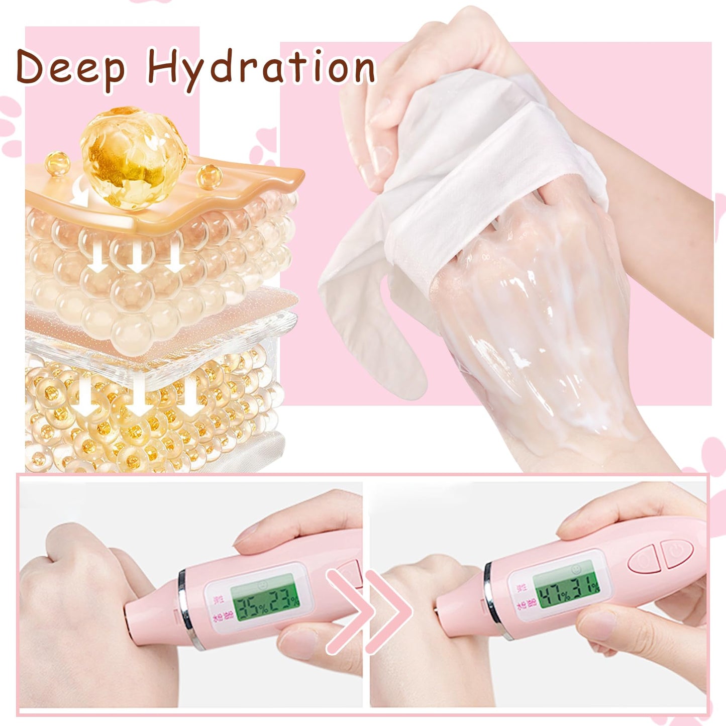 DWDiWen Hand Masks, 6 Pairs Hydrating Exfoliating Hand Peeling Mask, Smooth Hand Masks Moisturizing Gloves Overnight for Dry, Rough, Cracked Hands, Hand Skin Moisturizer Glove for Women Men(N