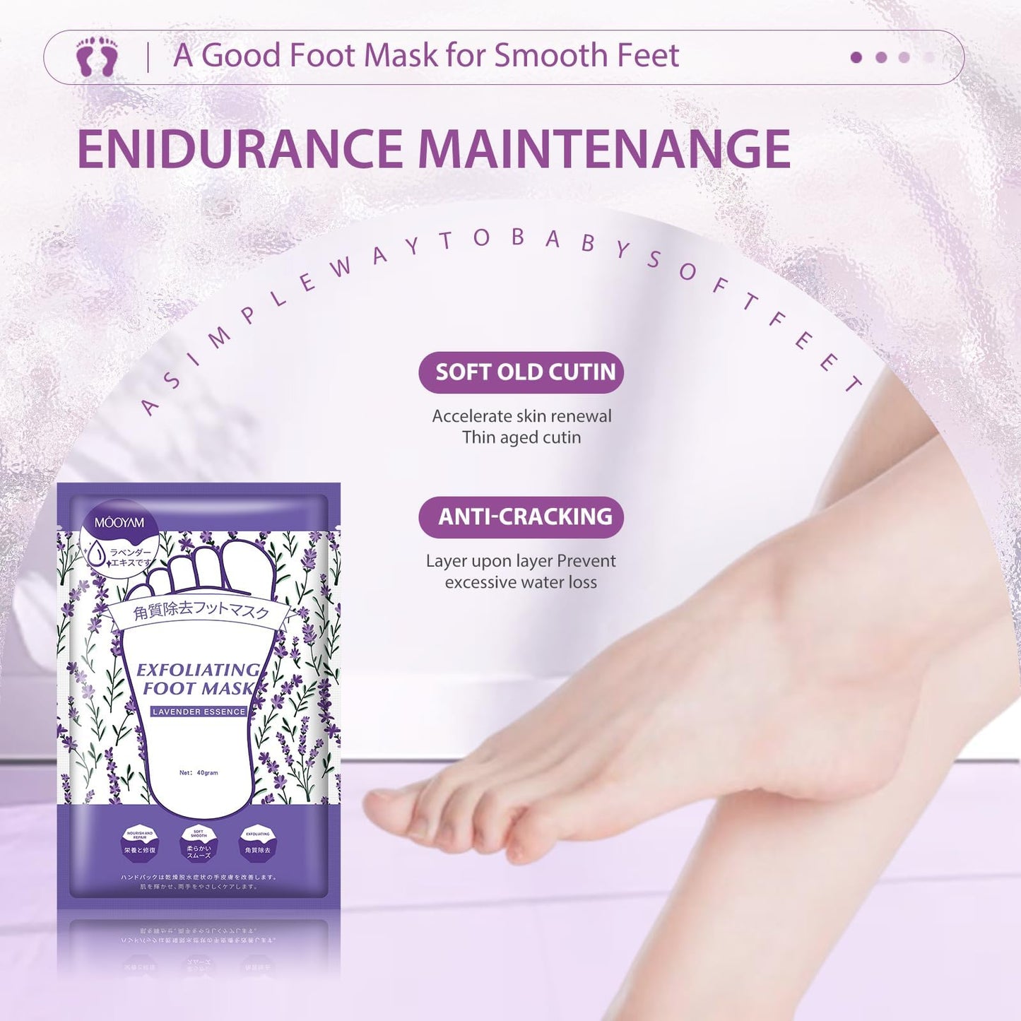 GUOYAOLIFU Hydrating Hand Foot Masks Set,Moisturizing Hand Mask for Dry Hand,Exofliating Foot Mask for Peeling Away Dead Skin Calluses,3 Pack Glove Mask&3 Pack Socks Mask for Women(Lavender)