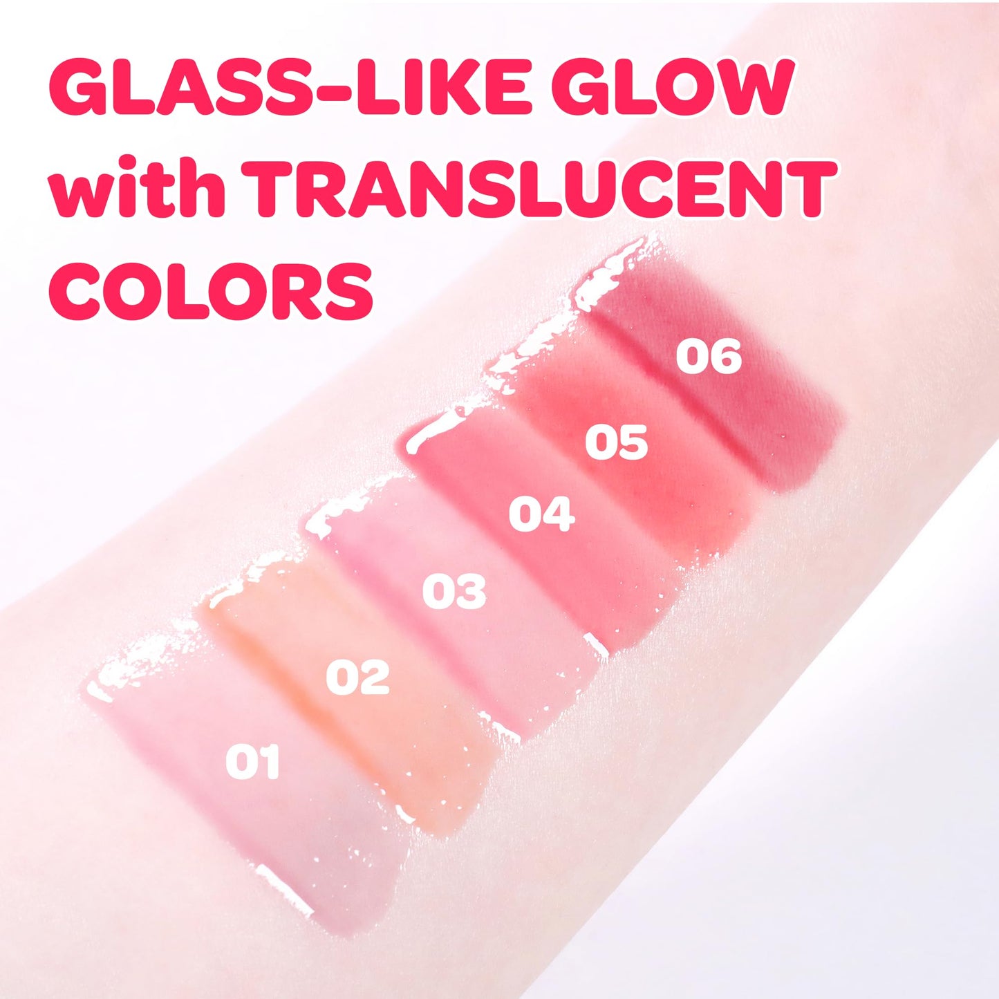 COLORGRAM FRUITY GLASS GLOSS 05 BABY LYCHEE | Non-Sticky Glossy Lip Tint with Glass-Like Shine | Long-Lasting Hydrating Lip Gloss for Smooth & Plump Lips