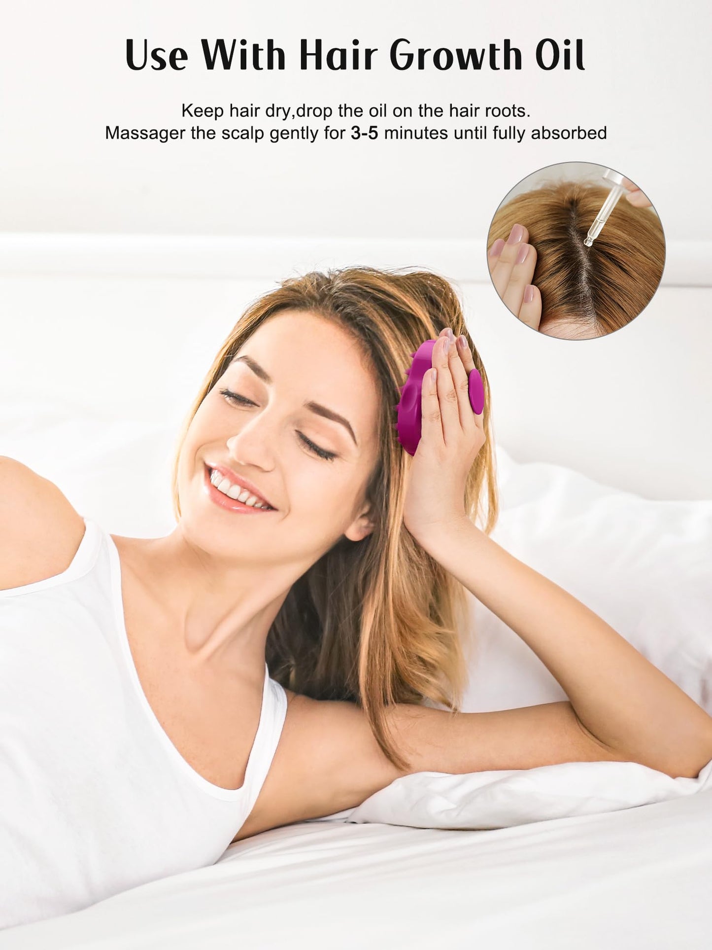 HEETA Hair Scalp Massager Shampoo Brush 2 Pack, Soft Silicone Bristles to Remove Dandruff, Waterproof Hair Scrubber for Both Wet Dry Hair, Suitable for Men & Women (Black & Purple)