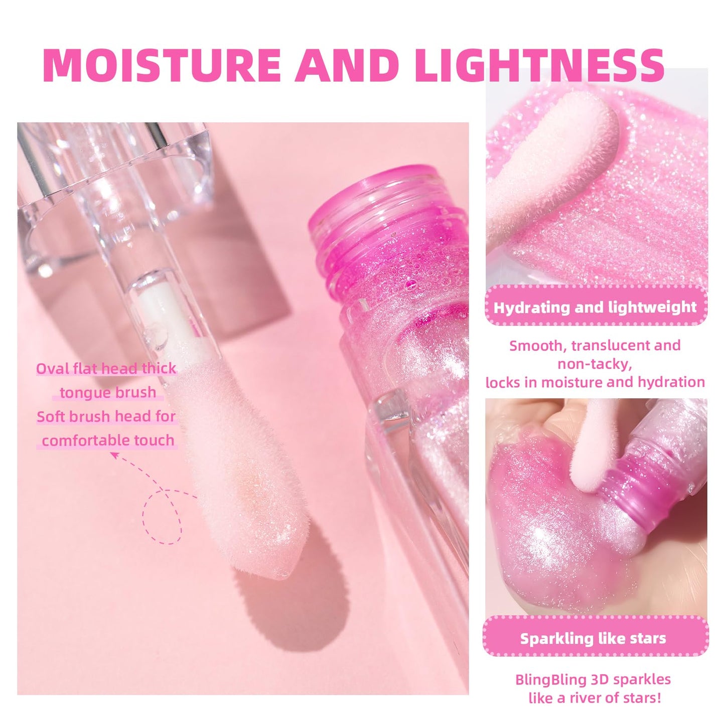 BANGFENG Magic Color Changing Moisturizing Lip Glow Oil Plumping Glimmer Glow Lipstick, Hydrating Lip Gloss Lip Care, Long Lasting Non-sticky Fresh Texture Lip Oil (Color Changing 04)
