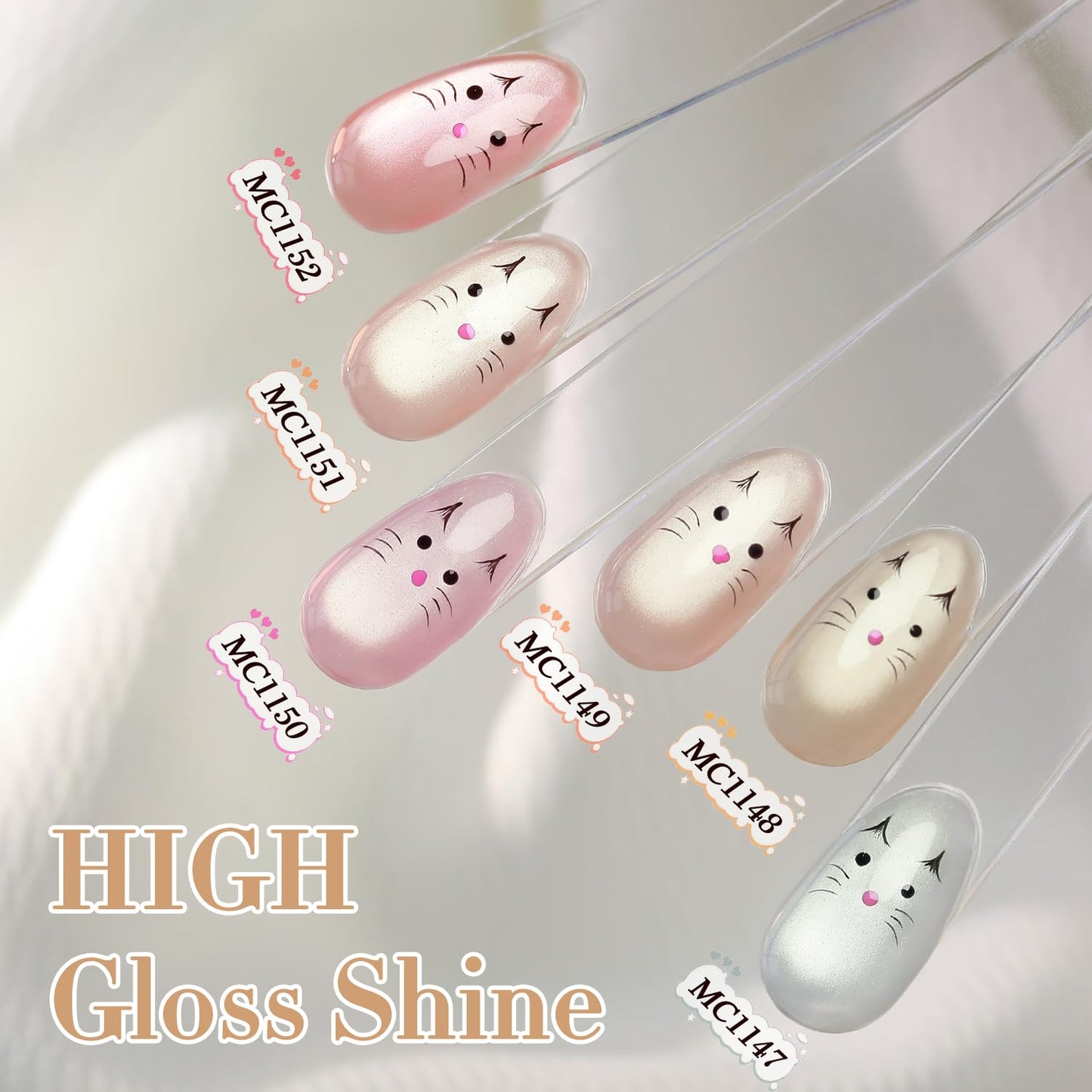 Double Rhythm 15ML Glass Cat Eye Gel Polish with Magnet Same Color Same Bottle Holographic Glitter Shimmer Salon Soak Off Magnetic Nail at Home (Pale Nude-MC1148)