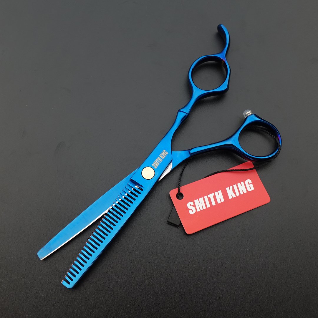 6.0 Inches Professional hair cutting thinning scissors set with razor (Blue)