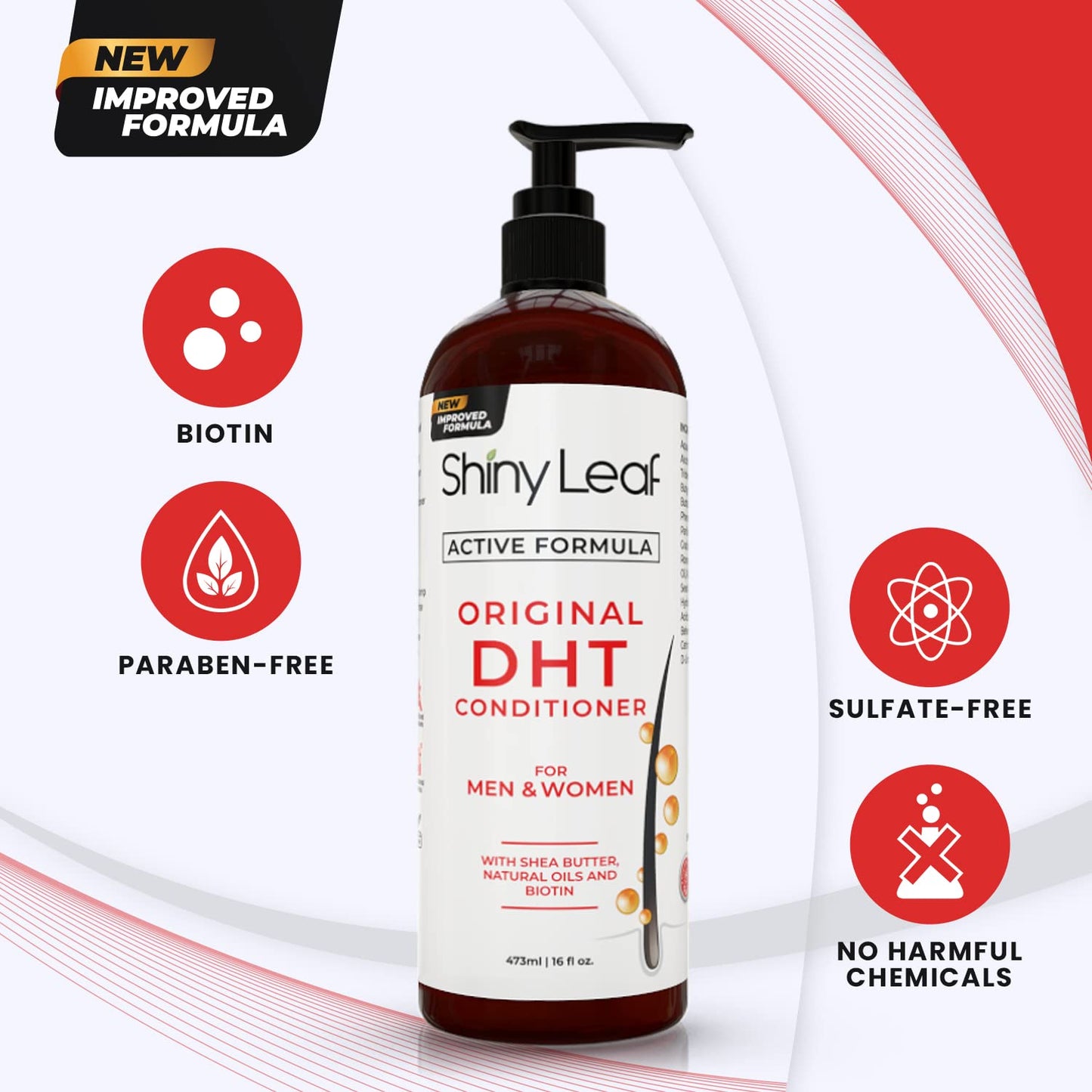 DHT Blocker Conditioner with Rosemary Leaf Oil for Hair Growth, Softer & Smoother Hair, Paraben & Sulfate Free, 16 oz