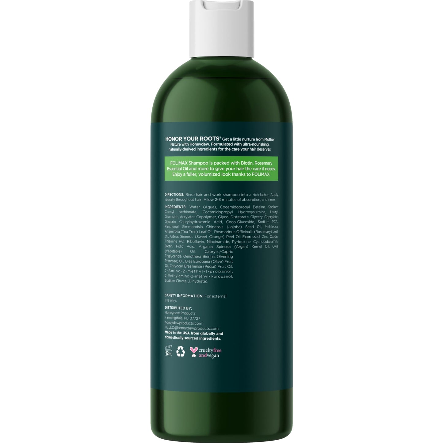 Folimax Biotin Shampoo for Thinning Hair - Thickening Shampoo with Biotin Zinc and Rosemary Oil for Hair Growth - Vegan Sulfate and Paraben Free Volumizing Shampoo for Fine Hair (Rosemary Scent)