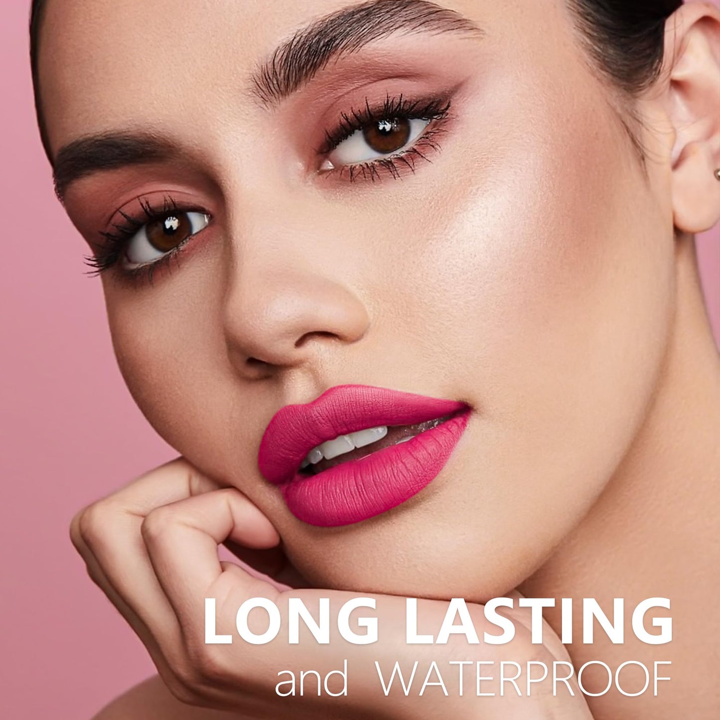 HANLADY Bright Pink Lipstick Long Lasting Lipsticks for Women Pigmented Smudgeproof Transferproof Vegan Cruelty Free Lip Makeup, A44 Hate Wave