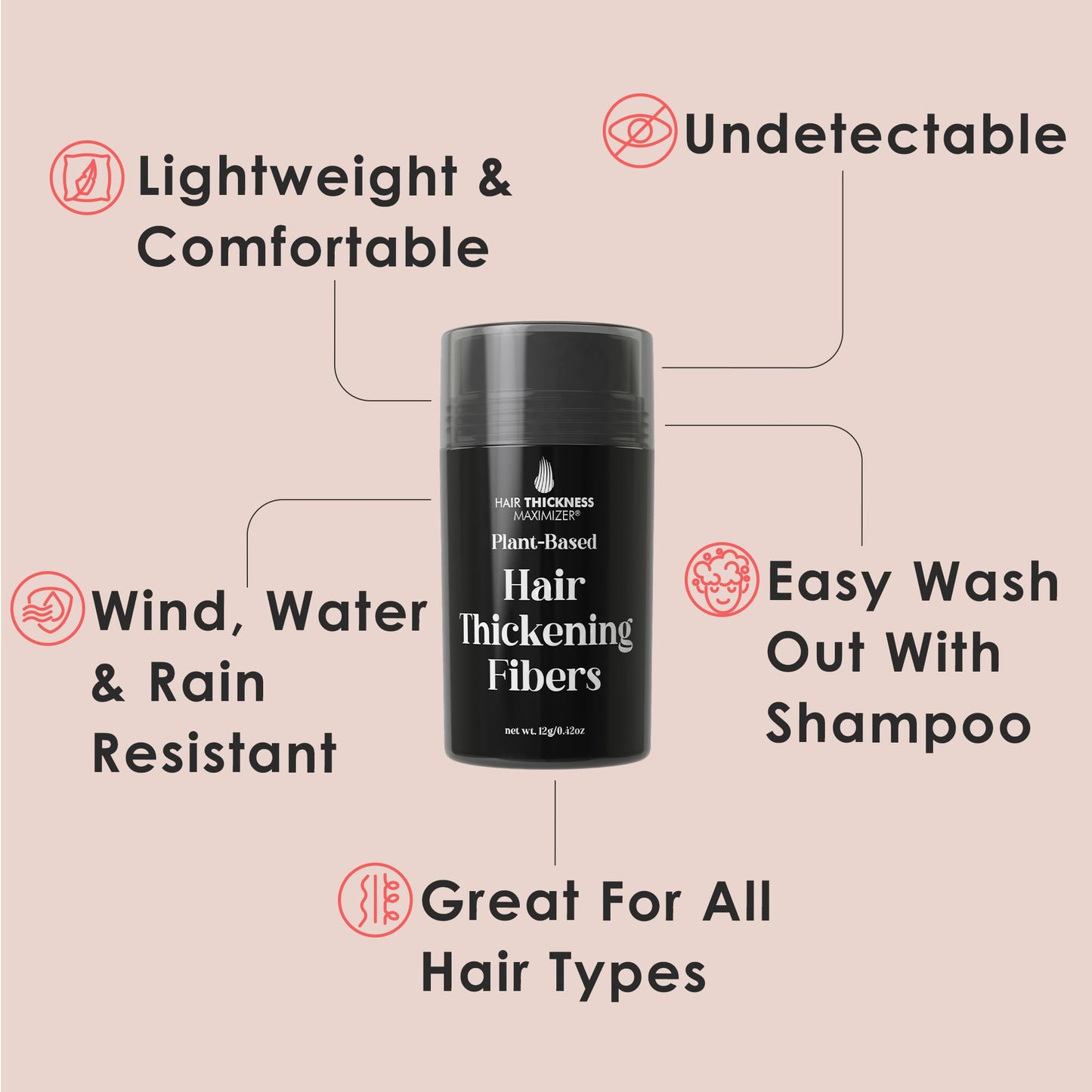 Hair Fibers for Balding Areas & Thinning Hairlines for Women & Men. Plant-Based Hair Powder for Instant Volume and Coverage. Hair Building Fibers, Non-Itchy, Easy Wash Off. (Blonde)