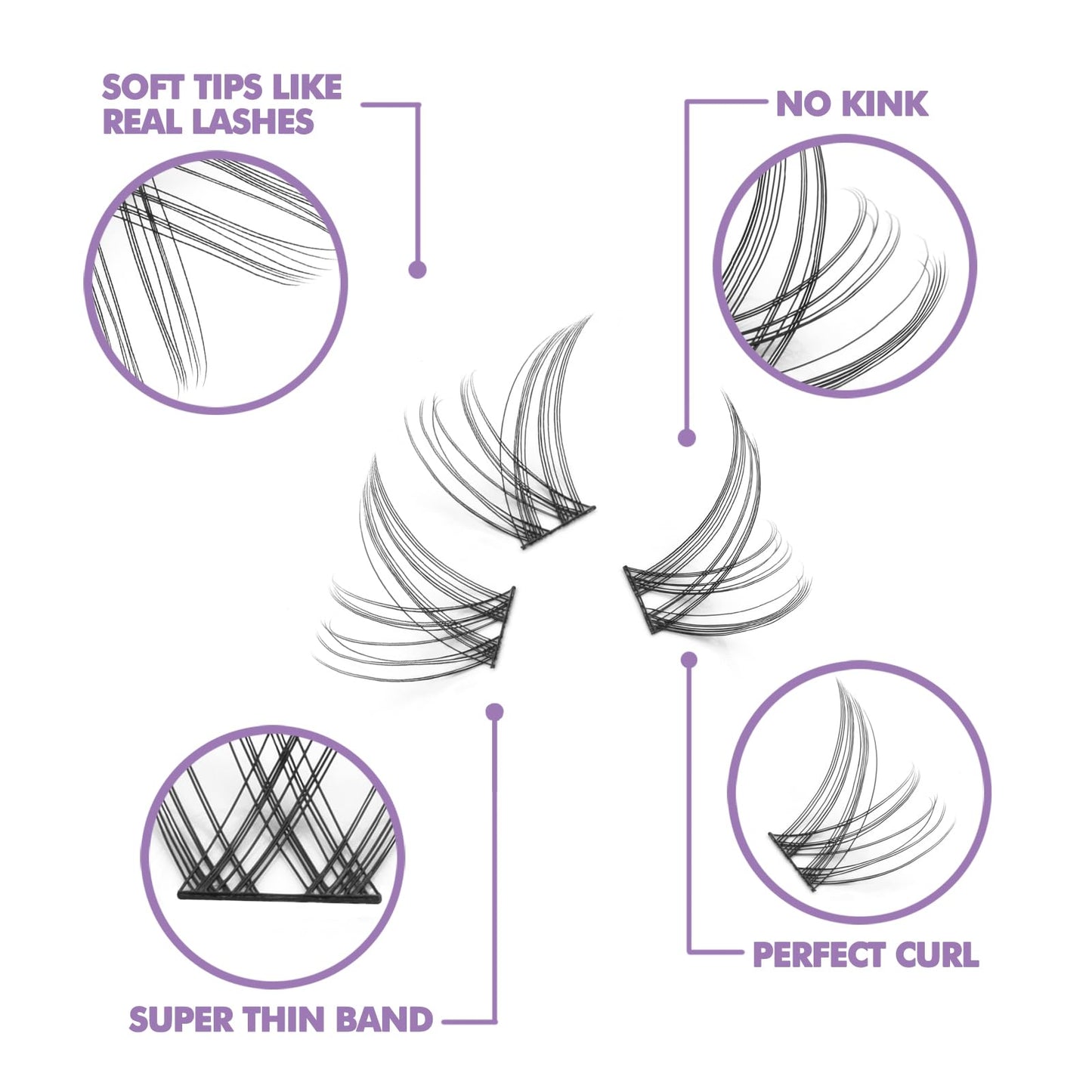 DIY Eyelash Extension, 3D Effect Individual Melt Flare Lash Cluster Natural Lashes Set, Home Eyelash Extension, D curl Lashes Pack 16MM-Godness