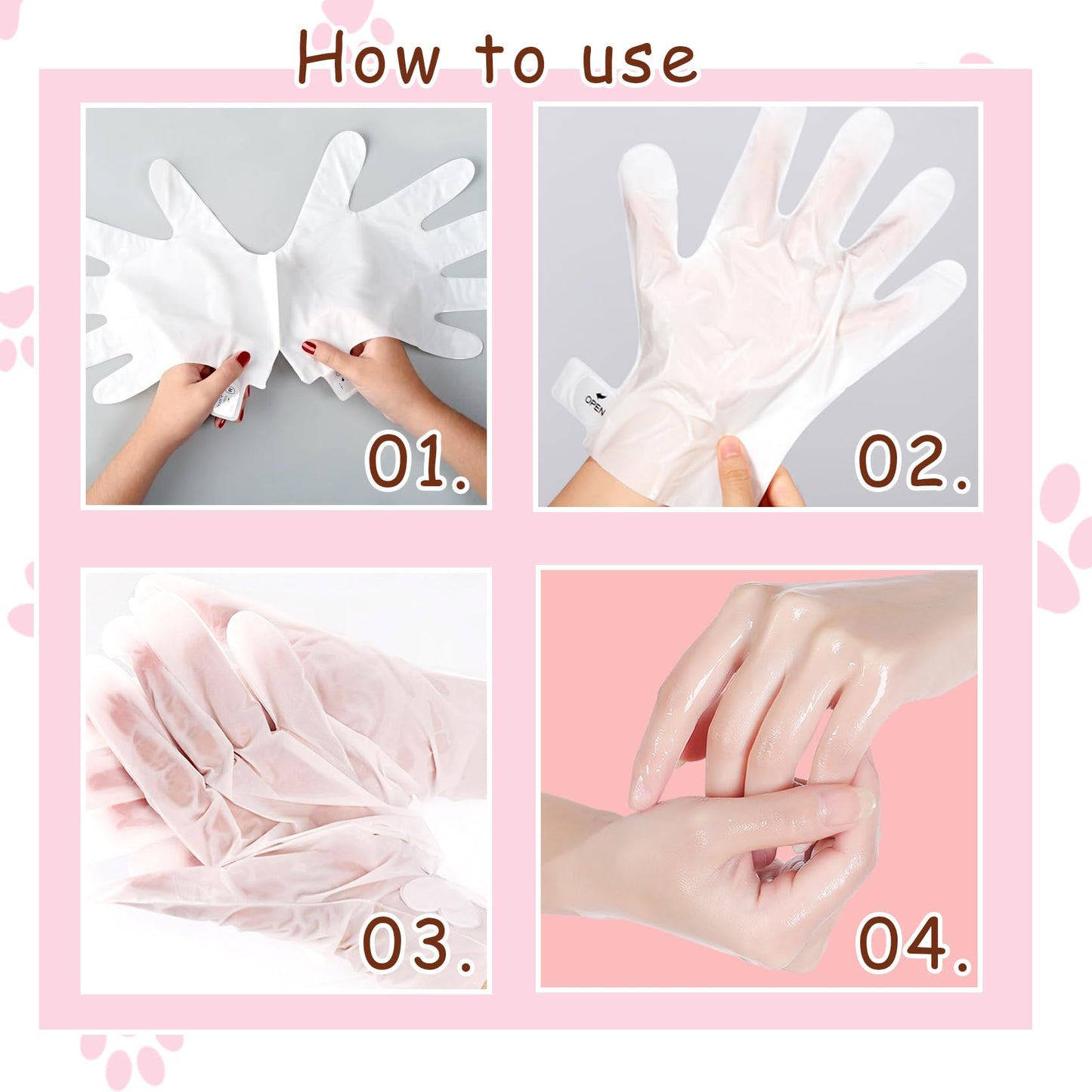 DWDiWen Hand Masks, 6 Pairs Hydrating Exfoliating Hand Peeling Mask, Smooth Hand Masks Moisturizing Gloves Overnight for Dry, Rough, Cracked Hands, Hand Skin Moisturizer Glove for Women Men(N