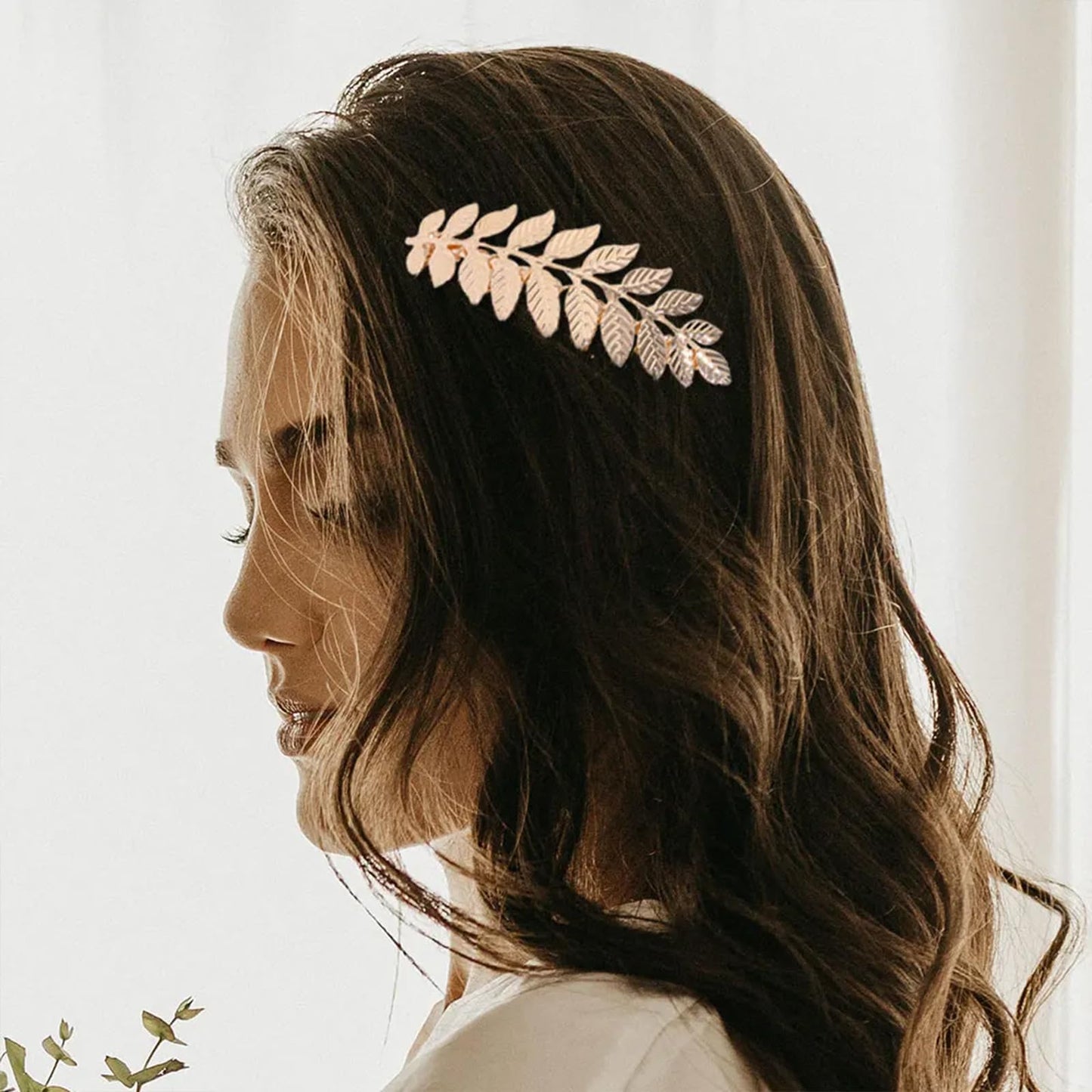 8 Pack Leaf Hair Side Combs for Women Girl, Bridal Metal Decorative Hair Comb Clips, Gold French Twist Hair Slide Comb for Wedding Hair Accessories